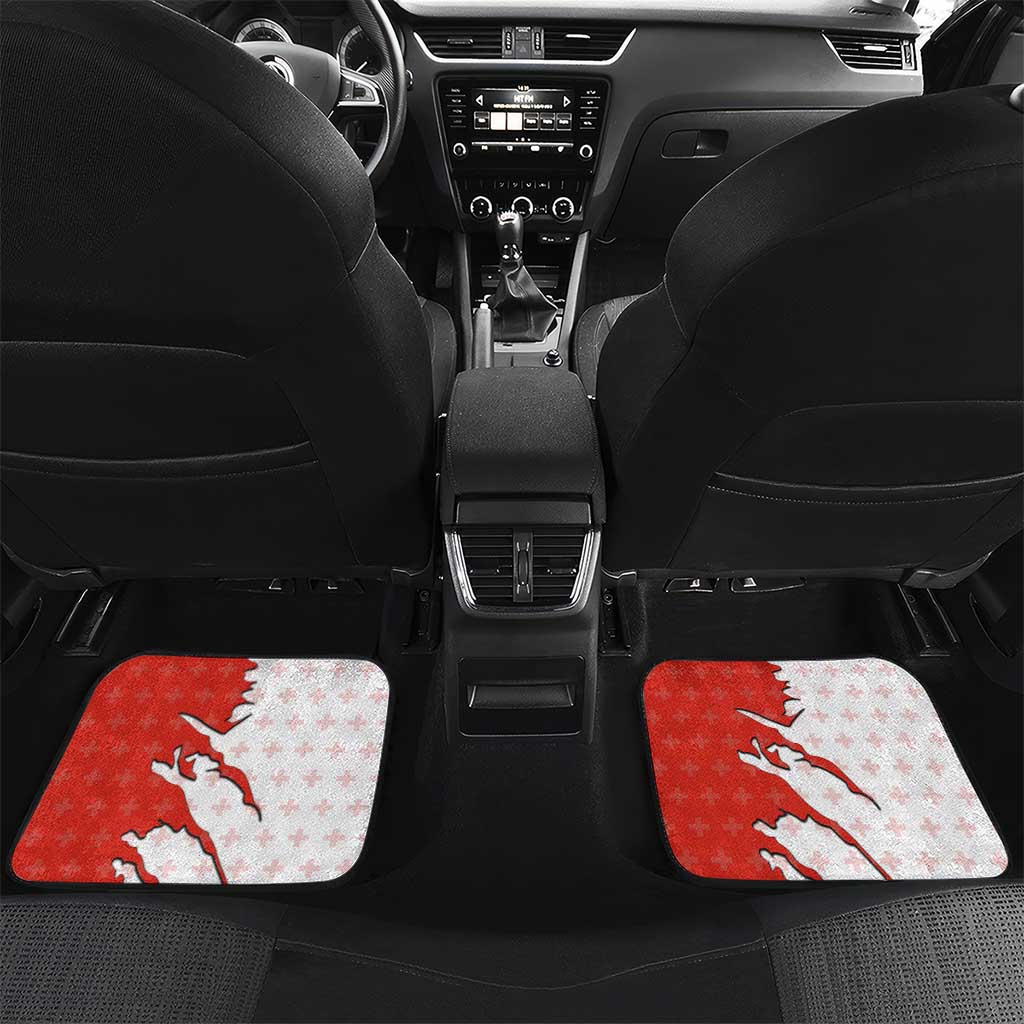 Switzerland Map Scratch Claw Swiss Flag Car Mats with Vertical Text - Wonder Print Shop
