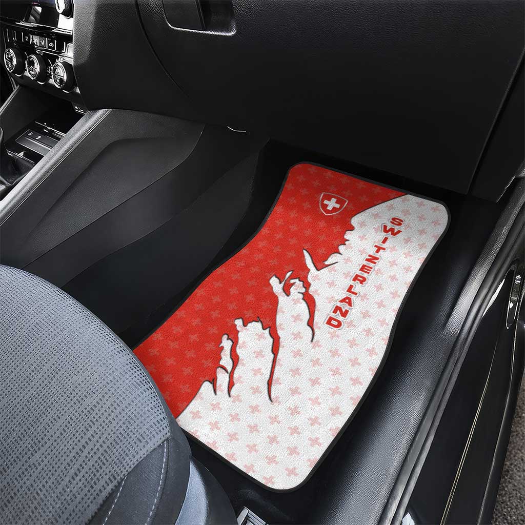 Switzerland Map Scratch Claw Swiss Flag Car Mats with Vertical Text - Wonder Print Shop