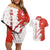 Switzerland Map Scratch Claw Swiss Flag Couples Matching Off Shoulder Short Dress and Hawaiian Shirt with Vertical Text - Wonder Print Shop