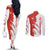 Switzerland Map Scratch Claw Swiss Flag Couples Matching Off The Shoulder Long Sleeve Dress and Long Sleeve Button Shirt with Vertical Text - Wonder Print Shop