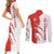 Switzerland Map Scratch Claw Swiss Flag Couples Matching Short Sleeve Bodycon Dress and Long Sleeve Button Shirt with Vertical Text - Wonder Print Shop