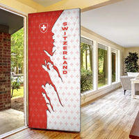 Switzerland Map Scratch Claw Swiss Flag Door Cover with Vertical Text - Wonder Print Shop