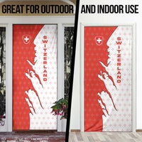Switzerland Map Scratch Claw Swiss Flag Door Cover with Vertical Text - Wonder Print Shop