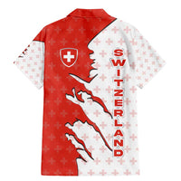 Switzerland Map Scratch Claw Swiss Flag Family Matching Mermaid Dress and Hawaiian Shirt with Vertical Text - Wonder Print Shop