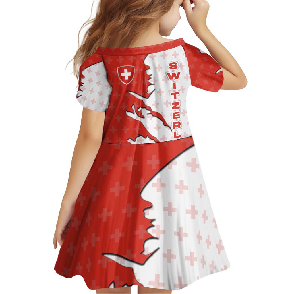 Switzerland Map Scratch Claw Swiss Flag Family Matching Off Shoulder Maxi Dress and Hawaiian Shirt with Vertical Text - Wonder Print Shop