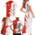 Switzerland Map Scratch Claw Swiss Flag Family Matching Short Sleeve Bodycon Dress and Hawaiian Shirt with Vertical Text - Wonder Print Shop