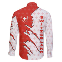 Switzerland Map Scratch Claw Swiss Flag Family Matching Short Sleeve Bodycon Dress and Hawaiian Shirt with Vertical Text - Wonder Print Shop