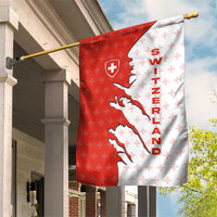 Switzerland Map Scratch Claw Swiss Flag Garden Flag with Vertical Text - Wonder Print Shop