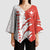 Switzerland Map Scratch Claw Swiss Flag Kimono Sleeve Blouse with Vertical Text - Wonder Print Shop