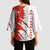 Switzerland Map Scratch Claw Swiss Flag Kimono Sleeve Blouse with Vertical Text - Wonder Print Shop