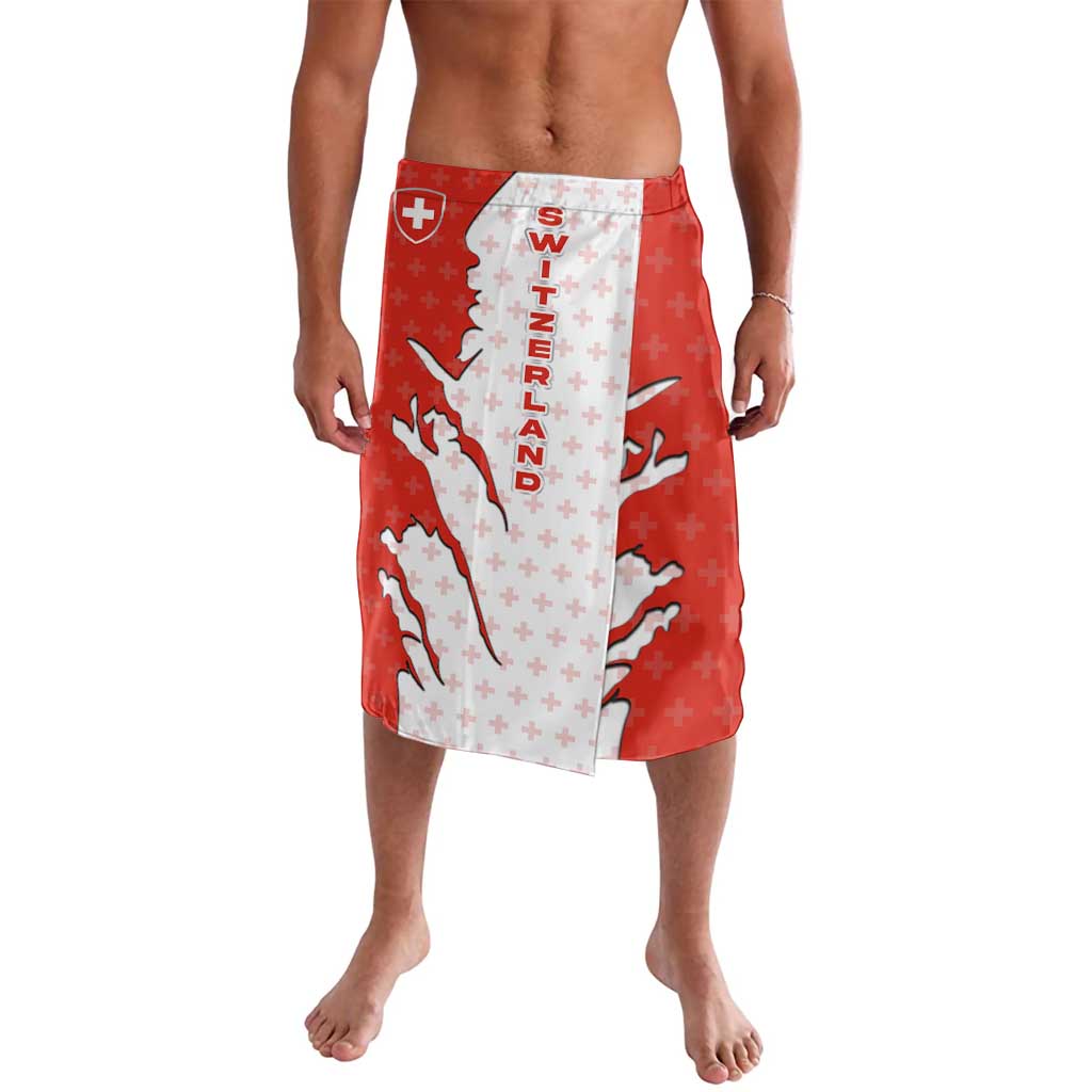 Switzerland Map Scratch Claw Swiss Flag Lavalava with Vertical Text - Wonder Print Shop