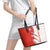 Switzerland Map Scratch Claw Swiss Flag Leather Tote Bag with Vertical Text - Wonder Print Shop