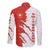 Switzerland Map Scratch Claw Swiss Flag Long Sleeve Button Shirt with Vertical Text - Wonder Print Shop