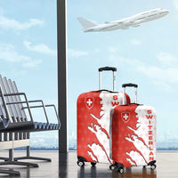 Switzerland Map Scratch Claw Swiss Flag Luggage Cover with Vertical Text - Wonder Print Shop