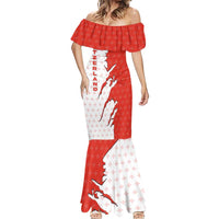 Switzerland Map Scratch Claw Swiss Flag Mermaid Dress with Vertical Text - Wonder Print Shop