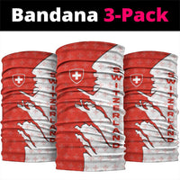Switzerland Map Scratch Claw Swiss Flag Neck Gaiter with Vertical Text TS04
