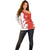 Switzerland Map Scratch Claw Swiss Flag Off Shoulder Sweater with Vertical Text - Wonder Print Shop