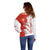 Switzerland Map Scratch Claw Swiss Flag Off Shoulder Sweater with Vertical Text - Wonder Print Shop