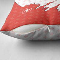 Switzerland Map Scratch Claw Swiss Flag Pillow Cover with Vertical Text - Wonder Print Shop