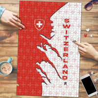 Switzerland Map Scratch Claw Swiss Flag Puzzle with Vertical Text - Wonder Print Shop