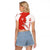 Switzerland Map Scratch Claw Swiss Flag Raglan Cropped T Shirt with Vertical Text - Wonder Print Shop