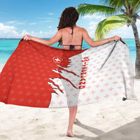 Switzerland Map Scratch Claw Swiss Flag Sarong with Vertical Text - Wonder Print Shop