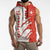 Switzerland Map Scratch Claw Swiss Flag Sleeveless Hoodie with Vertical Text - Wonder Print Shop