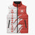 Switzerland Map Scratch Claw Swiss Flag Sleeveless Puffer Jacket with Vertical Text - Wonder Print Shop