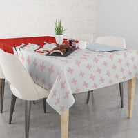 Switzerland Map Scratch Claw Swiss Flag Tablecloth with Vertical Text - Wonder Print Shop