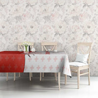 Switzerland Map Scratch Claw Swiss Flag Tablecloth with Vertical Text - Wonder Print Shop