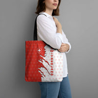 Switzerland Map Scratch Claw Swiss Flag Tote Bag with Vertical Text - Wonder Print Shop
