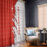 Switzerland Map Scratch Claw Swiss Flag Window Curtain with Vertical Text - Wonder Print Shop
