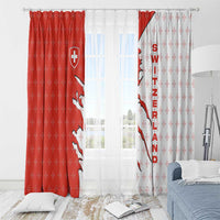 Switzerland Map Scratch Claw Swiss Flag Window Curtain with Vertical Text - Wonder Print Shop