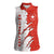 Switzerland Map Scratch Claw Swiss Flag Women Sleeveless Polo Shirt with Vertical Text - Wonder Print Shop