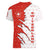 Switzerland Map Scratch Claw Swiss Flag Women V-Neck T-Shirt with Vertical Text - Wonder Print Shop