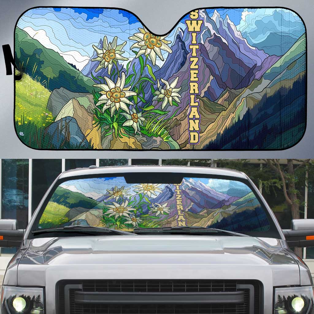 Edelweiss Flower Switzerland Mountain Auto Sun Shade - Wonder Print Shop