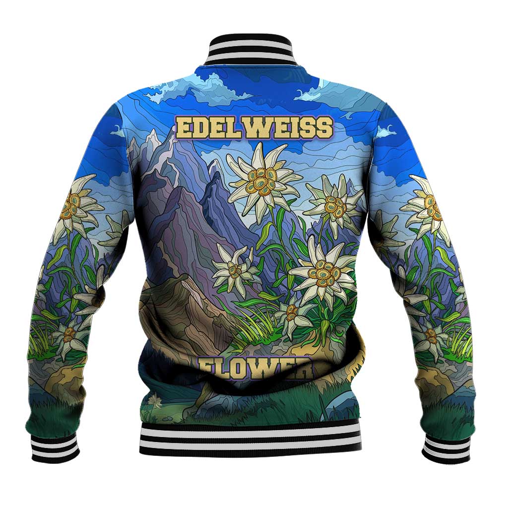 Edelweiss Flower Switzerland Mountain Baseball Jacket - Wonder Print Shop