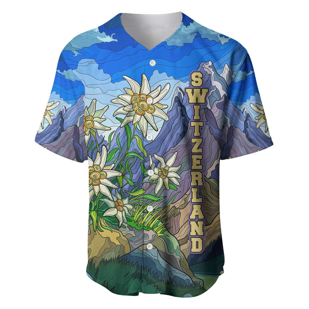 Edelweiss Flower Switzerland Mountain Baseball Jersey - Wonder Print Shop