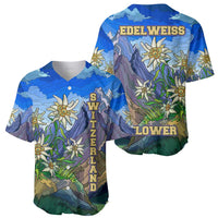 Edelweiss Flower Switzerland Mountain Baseball Jersey - Wonder Print Shop