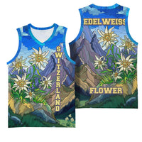 Edelweiss Flower Switzerland Mountain Basketball Jersey - Wonder Print Shop