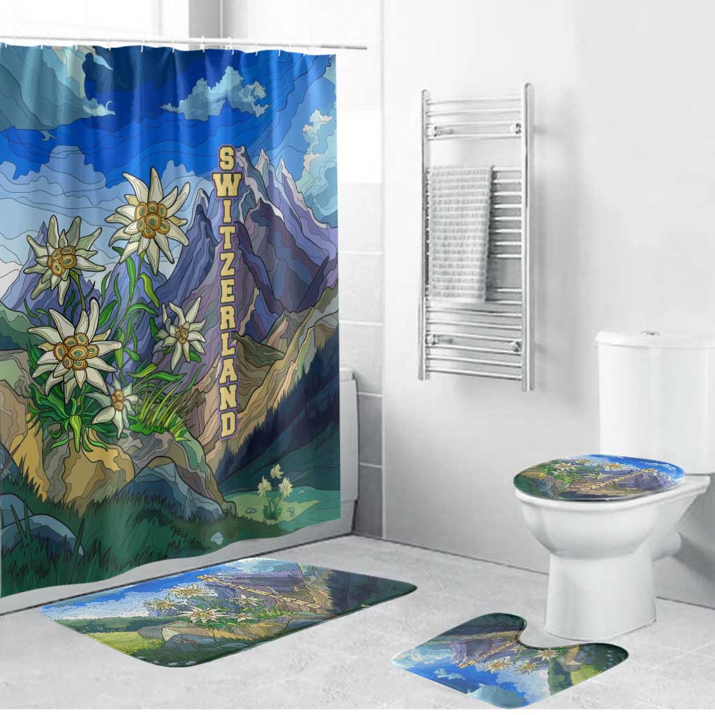 Edelweiss Flower Switzerland Mountain Bathroom Set - Wonder Print Shop