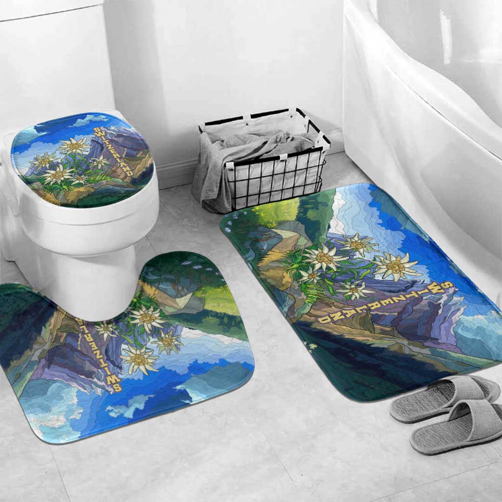 Edelweiss Flower Switzerland Mountain Bathroom Set - Wonder Print Shop