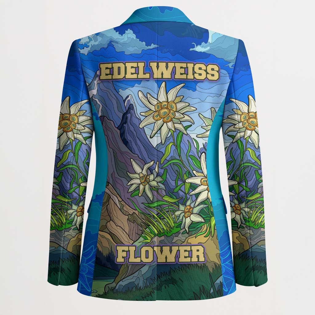 Edelweiss Flower Switzerland Mountain Blazer - Wonder Print Shop