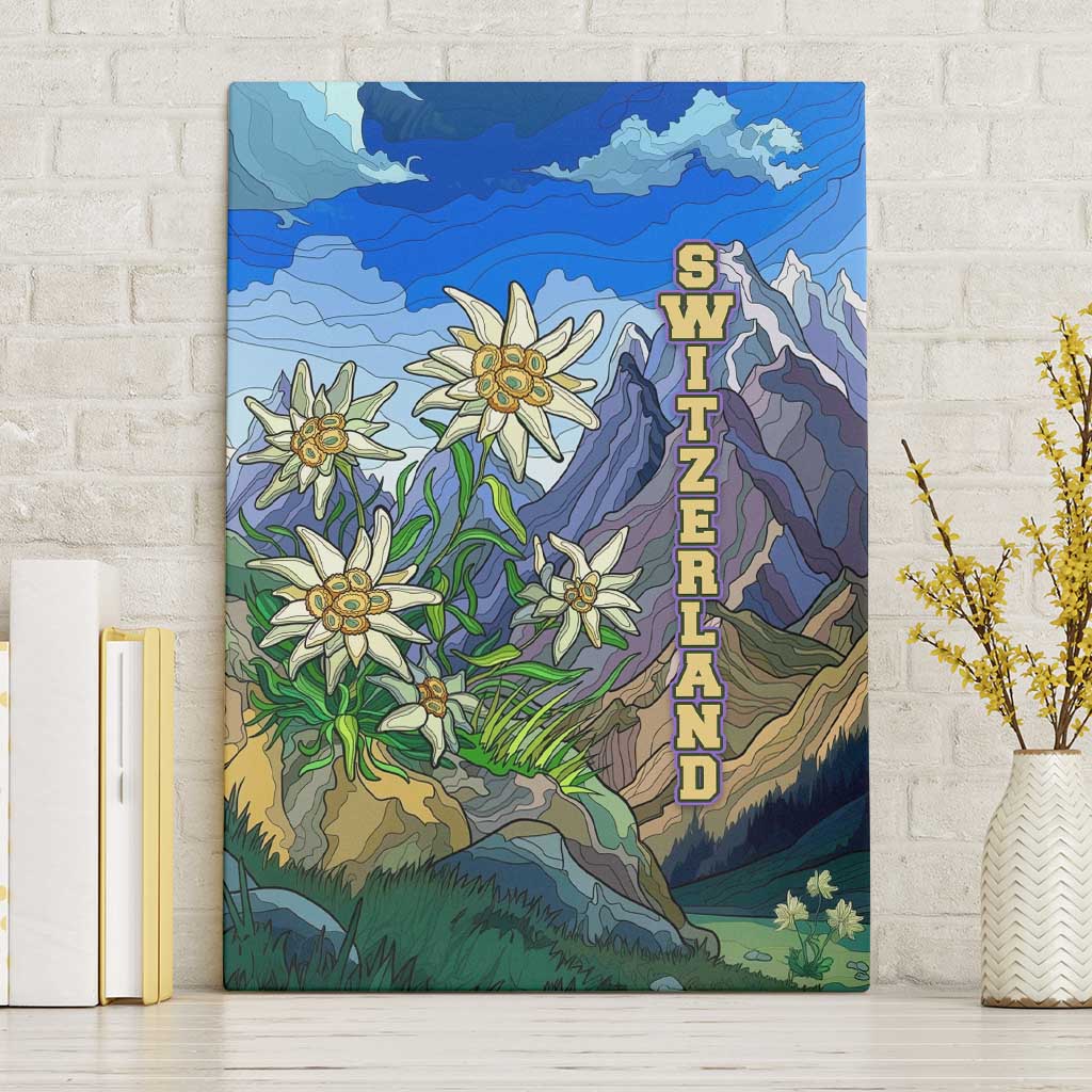 Edelweiss Flower Switzerland Mountain Canvas Wall Art - Wonder Print Shop
