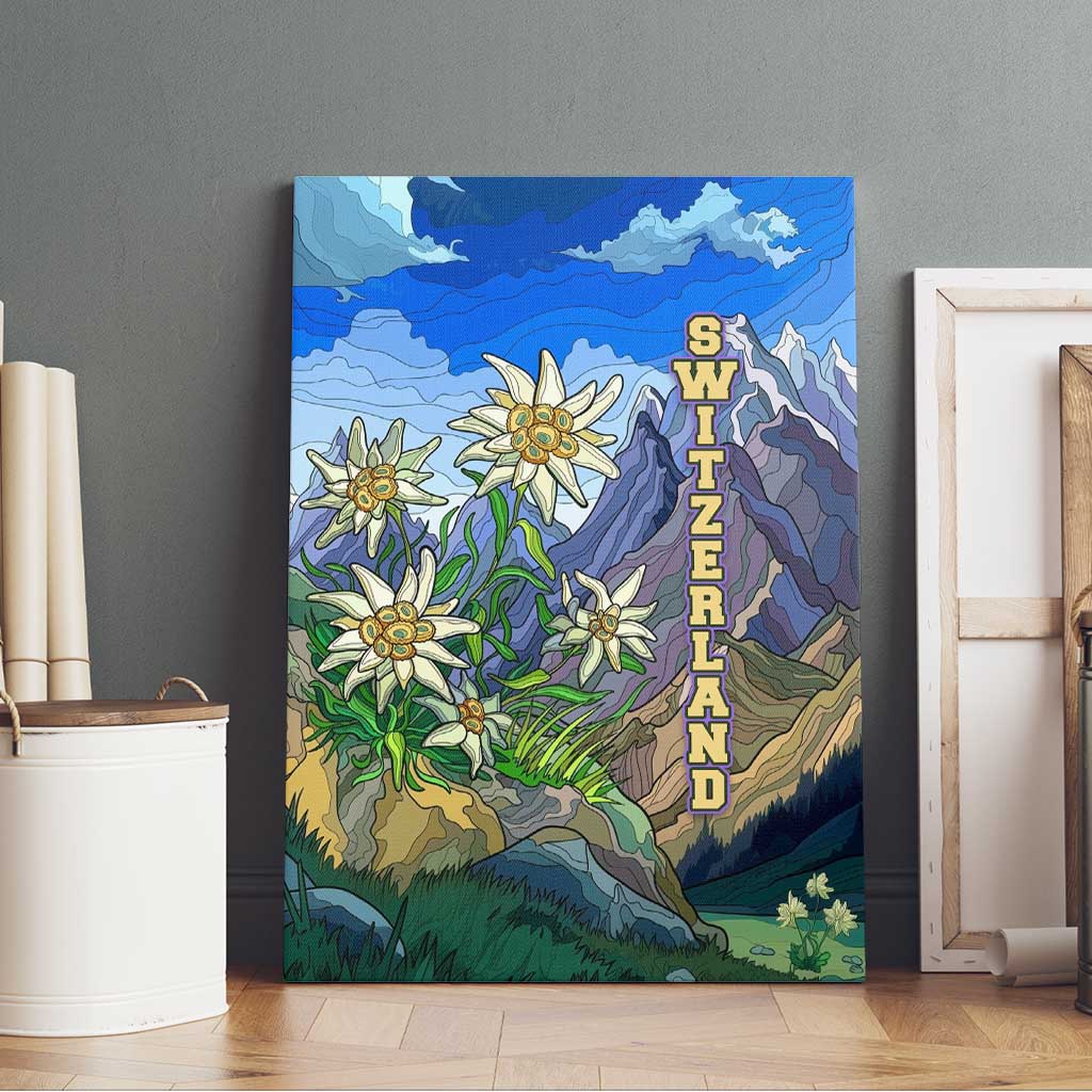 Edelweiss Flower Switzerland Mountain Canvas Wall Art - Wonder Print Shop