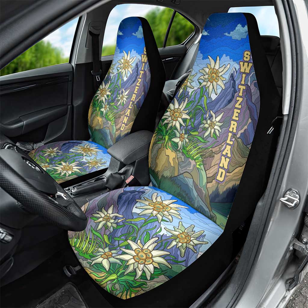 Edelweiss Flower Switzerland Mountain Car Seat Cover - Wonder Print Shop