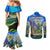 Edelweiss Flower Switzerland Mountain Couples Matching Mermaid Dress and Long Sleeve Button Shirt - Wonder Print Shop