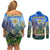 Edelweiss Flower Switzerland Mountain Couples Matching Off Shoulder Short Dress and Long Sleeve Button Shirt - Wonder Print Shop