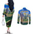 Edelweiss Flower Switzerland Mountain Couples Matching Off The Shoulder Long Sleeve Dress and Long Sleeve Button Shirt - Wonder Print Shop
