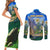 Edelweiss Flower Switzerland Mountain Couples Matching Short Sleeve Bodycon Dress and Long Sleeve Button Shirt - Wonder Print Shop